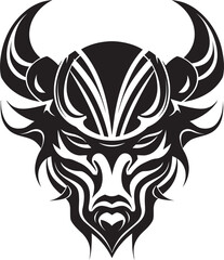 Rodeo Rider A Bull Head Icon for Western Brands Charging Bull A Mascot for Athletic Apparel and Performance