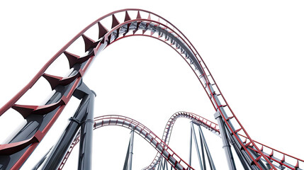 Rollercoaster Isolated on Transparent Background Extremely Detailed 8K