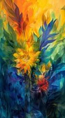 Vibrant Abstract Floral Artwork