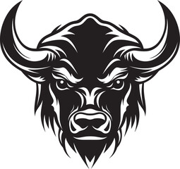 Stoic and Stylish A Modern Bull Mascot for the Ages Bovine Bliss A Peaceful Bull Head for Tranquil Brands