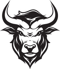 Charge into the Future A Powerful Bull Head Icon for Innovation Unleash Your Brands Strength A Black and White Bull Mascot