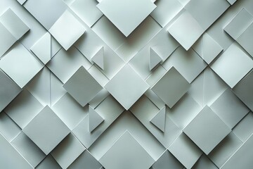 the white background is crafted from white square shapes, in the style of angular simplicity, frequent use of diagonals. Generative AI