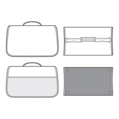 Canvas Pet Carrier Tote Bag Design Flat Sketch Vector Illustration