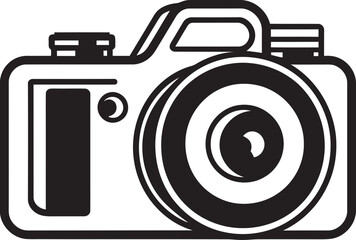 Travelogue Lens A Modern Camera Silhouette for Explorers Foodie Focus Lineart Camera Design for Food Photography