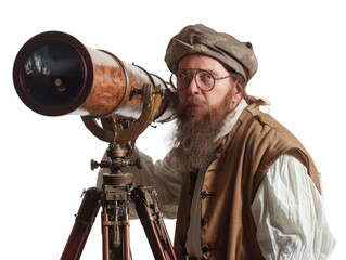 Astronomer with Telescope