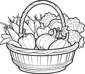 Veggie Medley Coloring the Bounty of Nature Rainbow Harvest Coloring Pages Overflowing with Fresh Produce