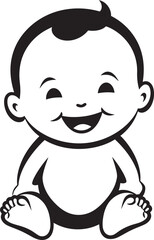 Playful Baby Chuckles Symbol Vector Design Energetic Baby Smiles Logo Graphic Symbol