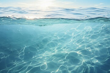 Fototapeta premium Pristine ocean. Beach travel sky. Generate Ai