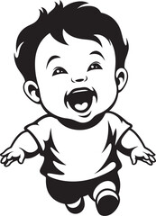 Joyful Infant Grin Laughing Icon Vector Chuckle Buddies Cute Baby Emblem