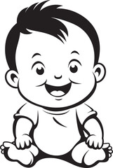 Sweet Laughter Symbol Black Logo Design Baby Joy Burst Laughing Vector Icon