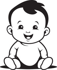 Baby Joy Burst Laughing Vector Icon Chuckle Chums Infant Symbol