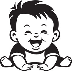 Cherished Chuckles Smiling Baby Vector Precious Peals Baby Laughter Logo