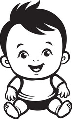 Playful Infant Chuckles Icon Vector Illustration Happy Baby Giggles Badge Black Design