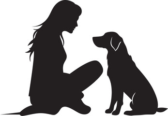 Obraz premium Canine Companion Connection Vector Black Logo Design Loyal Pooch and Pal Icon Graphic Symbol