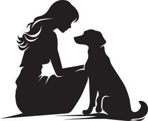 Obraz premium Canine Creations Vector Design for Dog and Owner Connection Pawprints of Friendship Icon Graphics for Dog and Owner