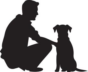 Canine Companions Vector Logo Design for Dog and Companion Paws and People Icon Graphics for Dog and Pal