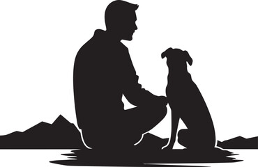 Pawsitively Yours Vector Design for Canine and Human Connection Tailored Tails Iconic Black Icon for Dog and Companion