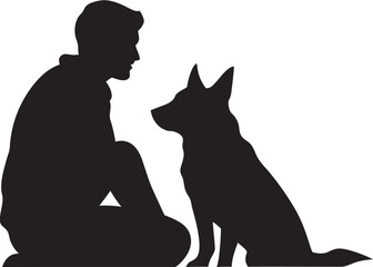 Companion Icons Graphics for Dog and Human Logo Bonded by Design Vector Design for Pet and Companion Connection
