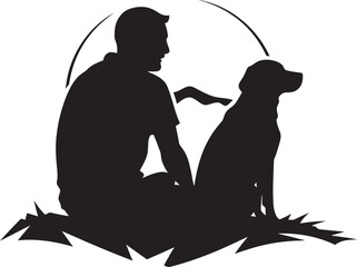 Fur ever Friends Iconic Black Logo for Dog and Human Paws and People Vector Logo Design for Canine and Companion