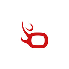 fire logo design and initial o