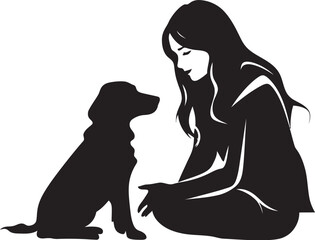 Pawsitively Connected Badge Vector Graphic Design Loving Leash Logo Black Icon