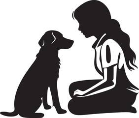 Canine and Companion Icon Dog and Owner Graphic Unconditional Love Emblem Vector Graphic