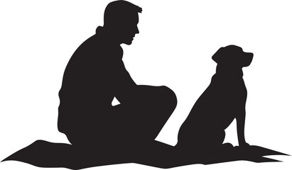 Pawsitive Connection Badge Dog and Owner Icon Forever Friends Logo Vector Graphic Design