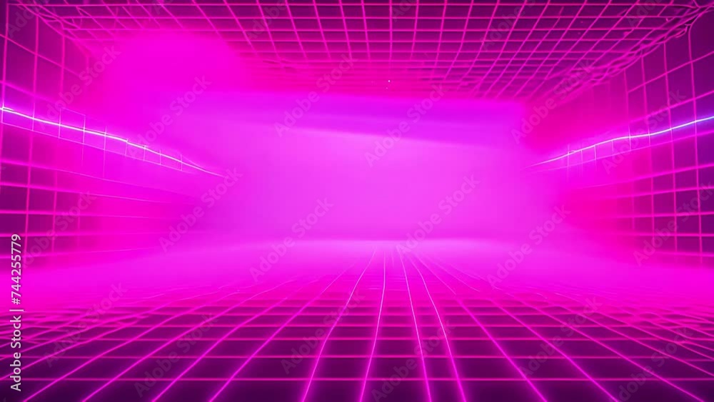 Poster purple background with squares and lines generative ai