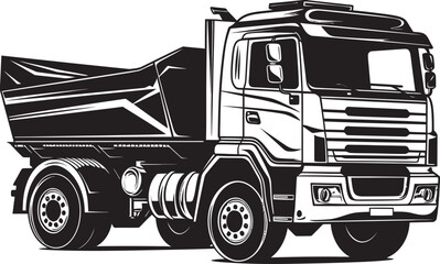 Robust Industrial Dumper Black Logo Vector Icon Sleek Design Dump Truck Icon in Industrial Setting