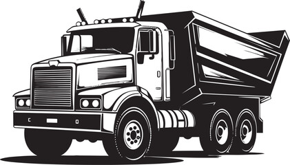 Modern Minimalism Industrial Dumper Graphic Emblem Precision Engineering Black Logo for Dump Truck Design