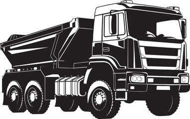Dynamic Performance Vector Icon of Dump Truck Heavy Hauler Industrial Dump Truck Vector Logo