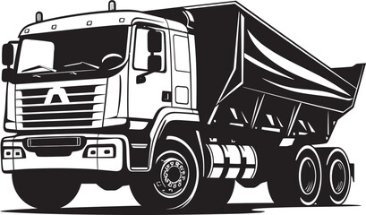 Industrial Icon Dumper Truck Vector Logo Dump Truck Dominance Black Design Graphics