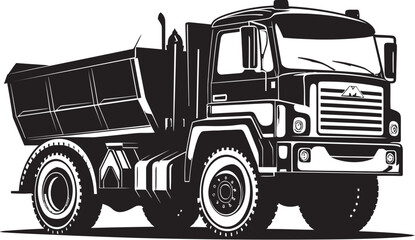 Iconic Haulage Industrial Dumper Black Logo Black Beauty Dump Truck Icon Vector Design