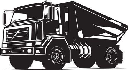 Dumping Excellence Industrial Dumper Black Icon Vector Victory Black Dump Truck Logo Design