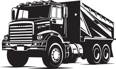 Industrial Iconography Black Dump Truck Logo Dump Truck Mastery Black Icon Vector Design