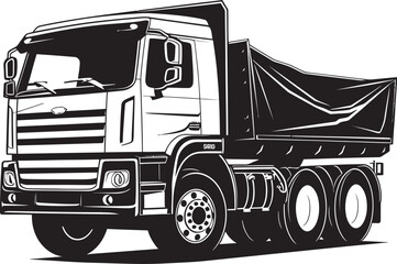 Industrial Dominance Black Dump Truck Design Dump Truck Dynamics Iconic Black Logo Iconography