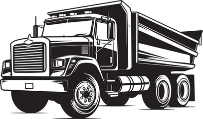 Vector Visions Dump Truck Black Logo Iconography Industrial Iconography Iconic Black Dump Truck Icon