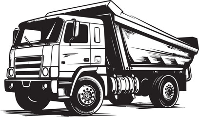 Efficiency Personified Industrial Dumper Icon Sleek and Strong Dump Truck Logo Vector