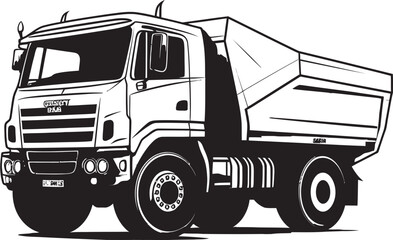 Symbolic Strength Black Industrial Dumper Design Streamlined Efficiency Dump Truck Vector Graphic