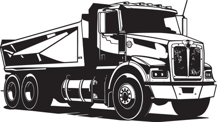 Efficiency in Motion Black Logo for Dump Truck Iconic Industrial Innovation Dumper Graphic