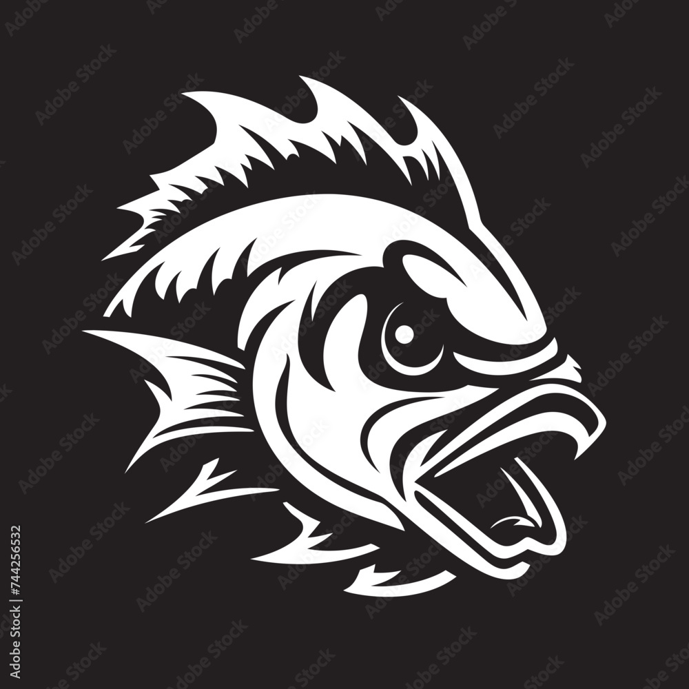 Wall mural Tropic Tranquility Exotic Fish Logo Graphics Island Inspirations Tropical Fish Icon Vector