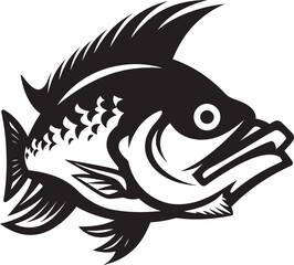Vector Verve Black Tropical Fish Icon Tropic Tranquility Exotic Fish Logo Graphics