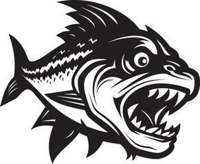 Island Inspirations Tropical Fish Icon Vector Aqua Aura Black Iconic Fish Design