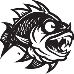 Aqua Aura Black Iconic Fish Design Vector Vividness Fish Logo Design Vector