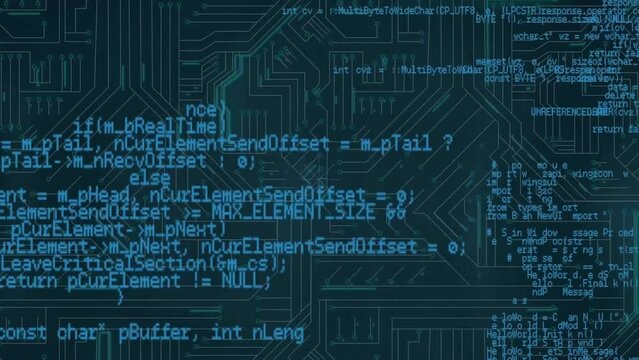 Animation of data processing over computer circuit board