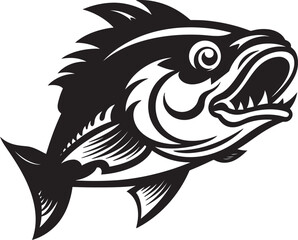 Sunset Swimmer Black Tropical Fish Logo Icon Tropical Tranquility Exotic Fish Vector Design