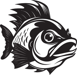 Tropical Thrive Black Tropical Fish Iconography Reef Rhythms Vector Iconic Fish Graphics