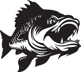 Sapphire Swimmer Black Tropical Fish Icon Aqua Aura Vector Iconic Fish Design