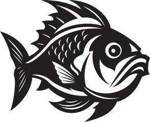 Shadow Strike Black Mascot Design Graphics Phantom Predator Feared Fish Icon Design