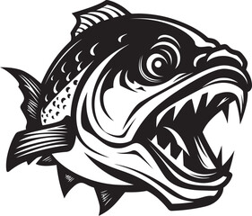 Vector Venom Fearful Fish Icon Graphics Spectral Swim Feared Mascot Vector Design